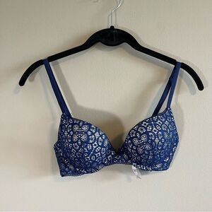 ✨ Victoria’s Secret Dream Angel Push Up Bra Blue Lace 32B